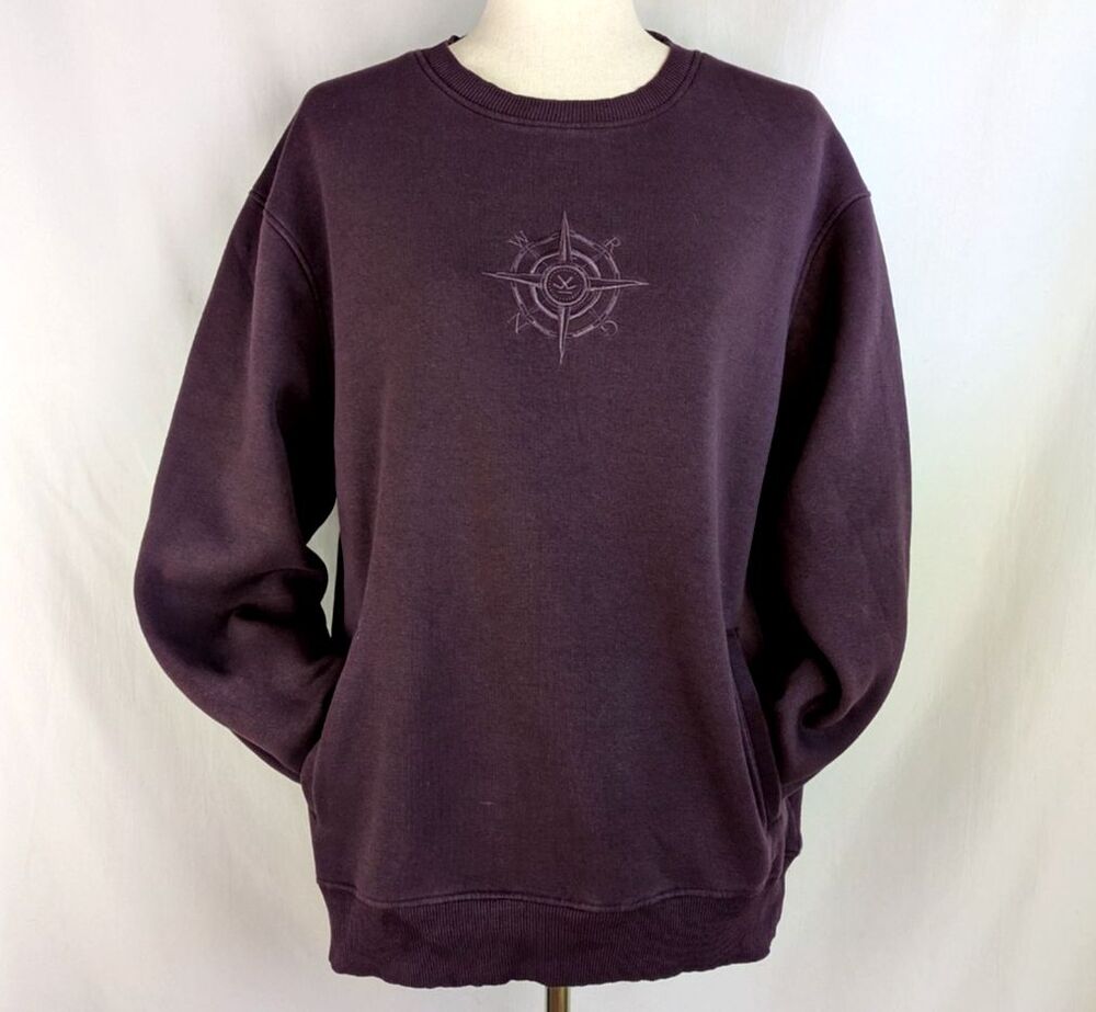 WROGN Winter Edition Purple Size LG Crewneck Compass Sweatshirt